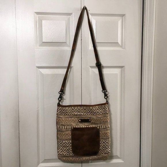 Myra Bag Handbags - Myra Canvas Leather Rug Crossbody Bag